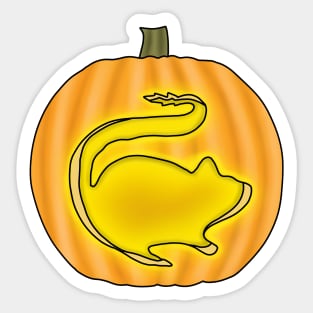 Pumpkin gerbil (Jack o lantern) Sticker